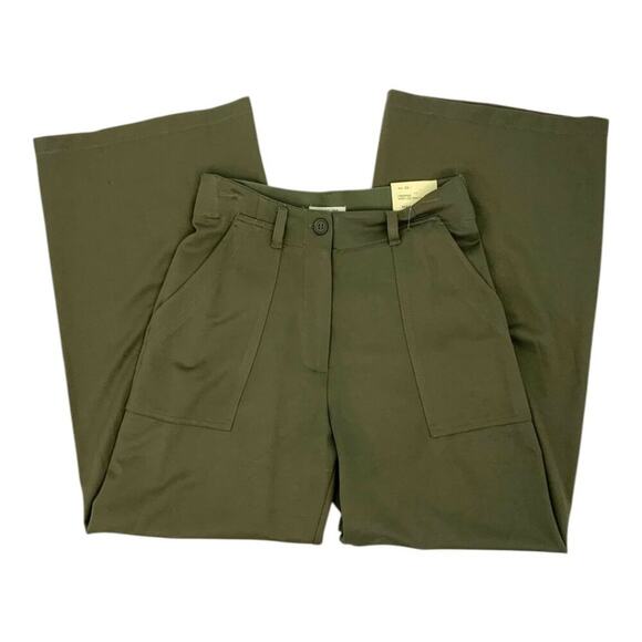 Max Studio Ponte Ankle Crop Utility Pants In Loden Size XS NWT $45 MSRP - Picture 2 of 8